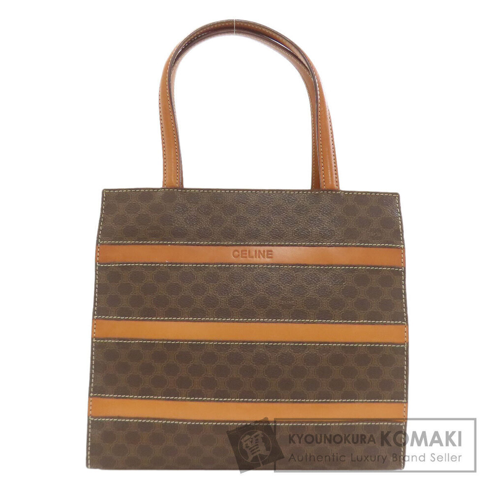 Celine Macadam Handbag leather brown dark
